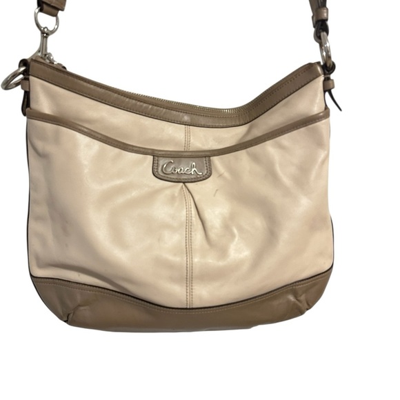 Coach Park Duffle Crossbody Bag Convertible Genuine Leather F19726 Ivory Taupe - Picture 4 of 13